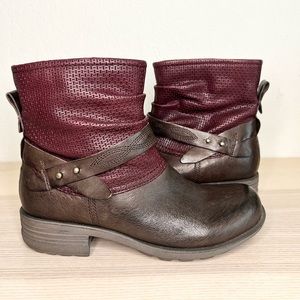 Rockport Brown Leather Slouch Ankle Boots Size 8.6